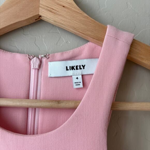 Likely Dress Leila Blush Pink Drop Waist Sleeveless Halter Mini Dress Size 4 - Picture 3 of 9